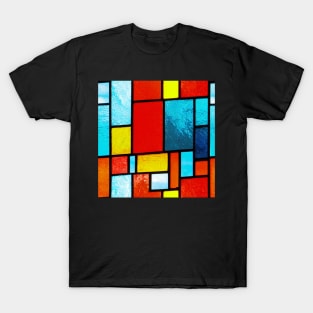 Stained glass colorful pattern, model 8 T-Shirt